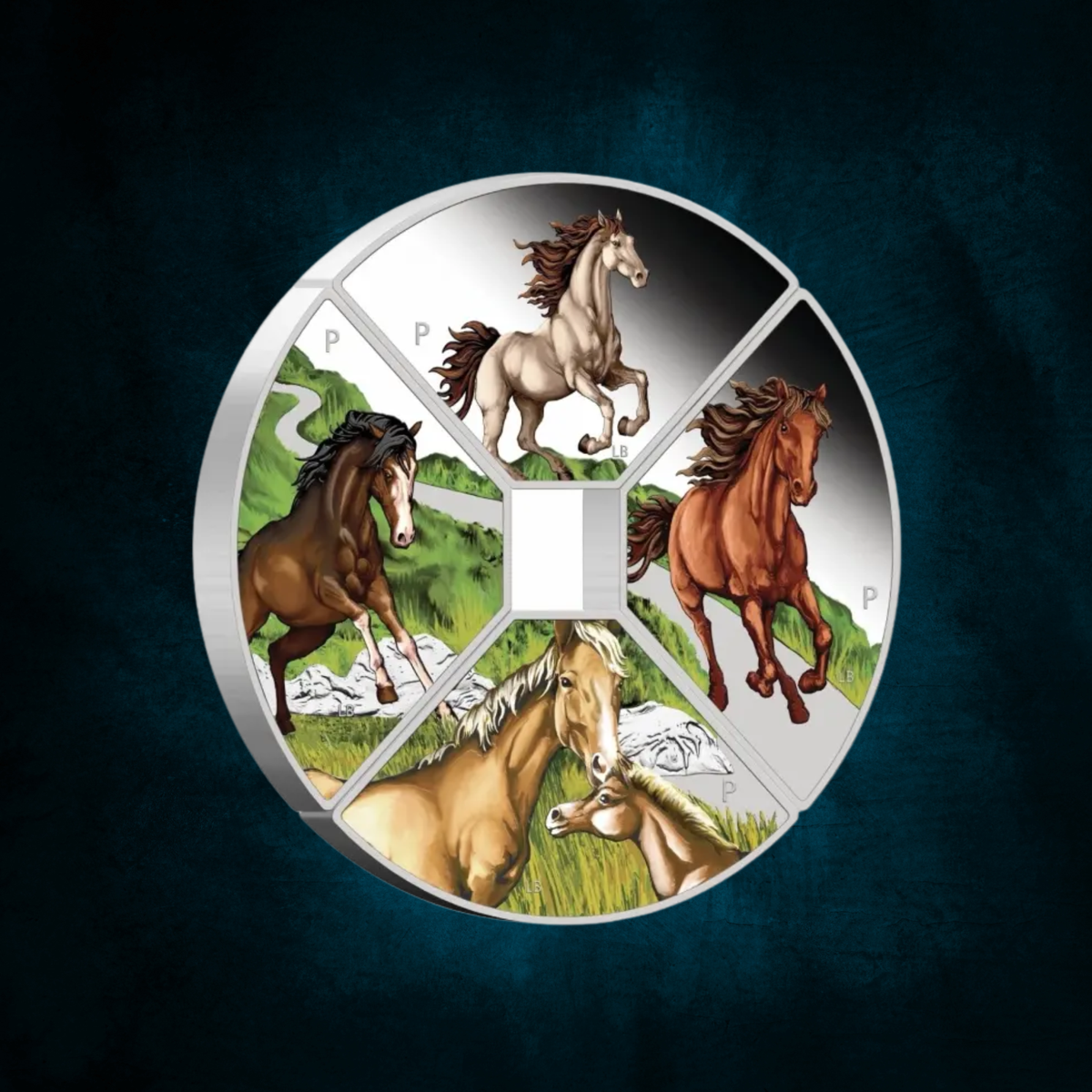2026 Perth Mint Lunar Horse Quadrant 1oz Silver Proof Coloured 4 Coin Set