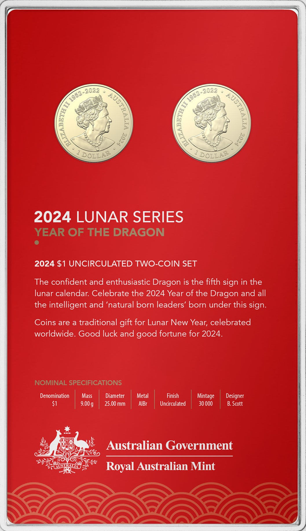 2024 RAM Lunar Dragon Two-Coin Unc