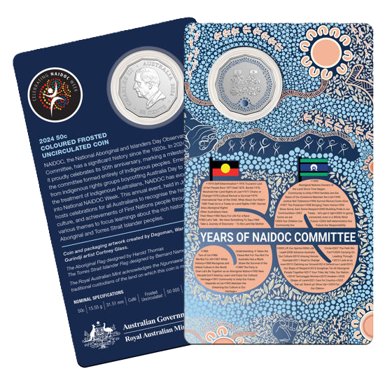 2024 Royal Australian Mint NAIDOC 50th Anniversary Colour Coin on Card