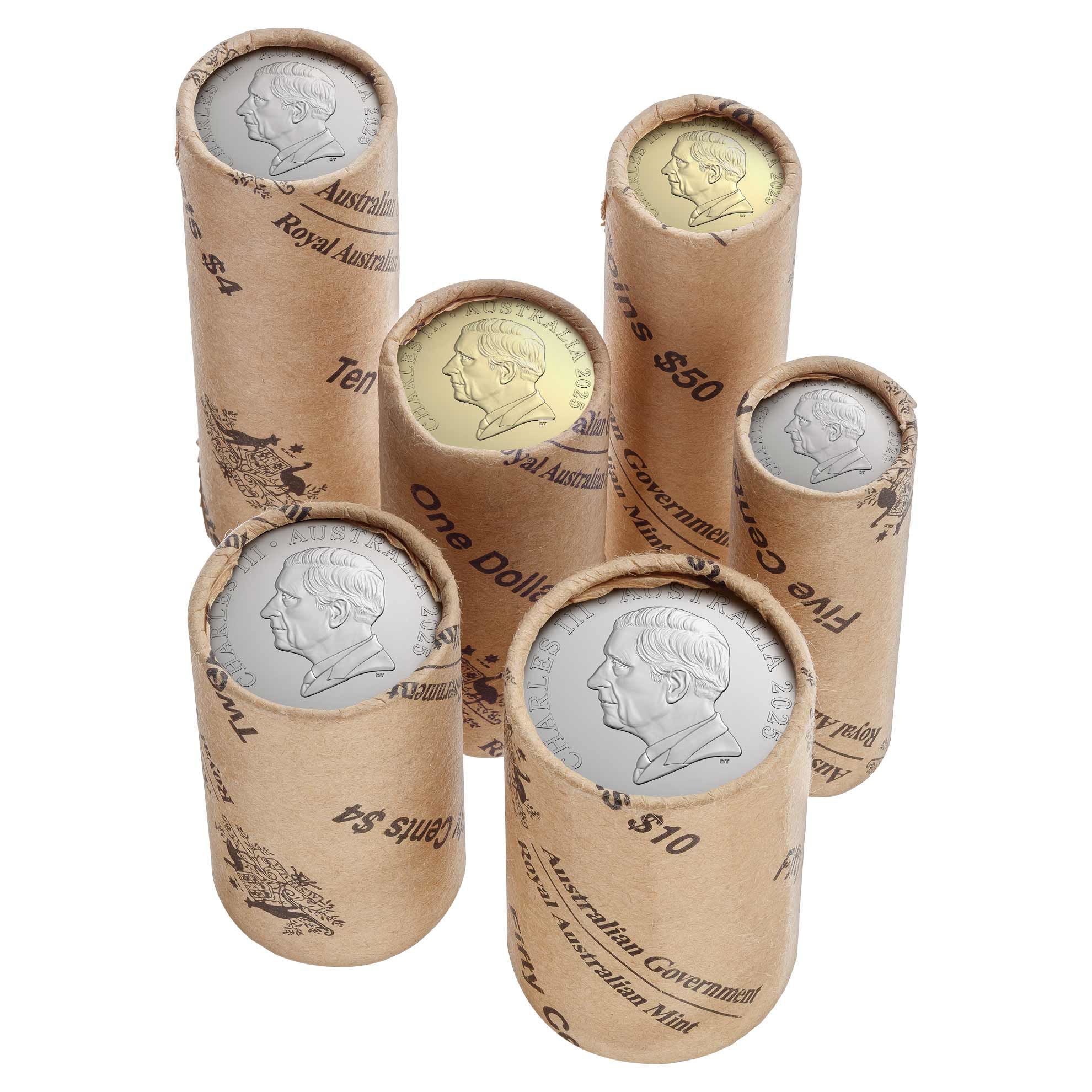 2025 RAM Premium Rolled Coin Set $2 to 5c Factory Rolls