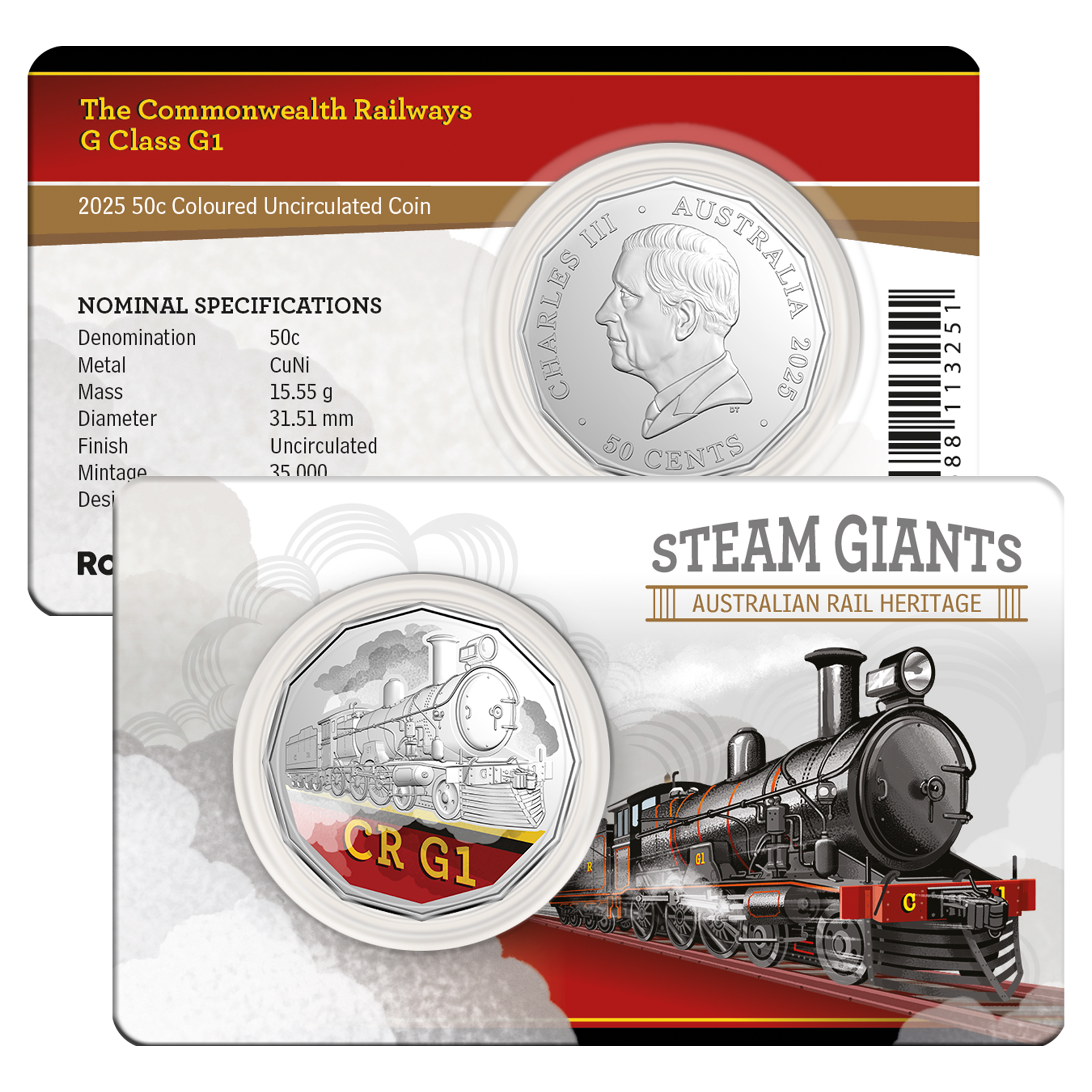 2025 RAM 50c Steam Giants 7 Coin Collection