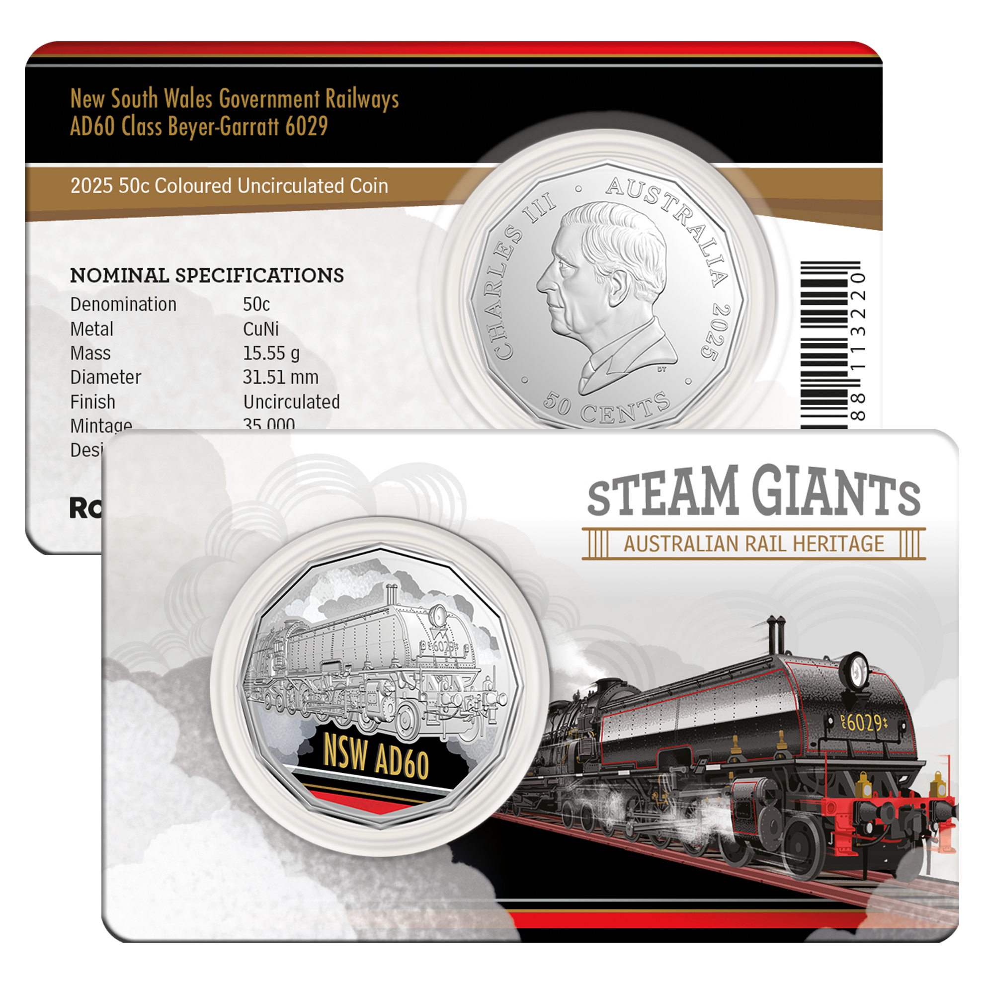 2025 RAM 50c Steam Giants 7 Coin Collection