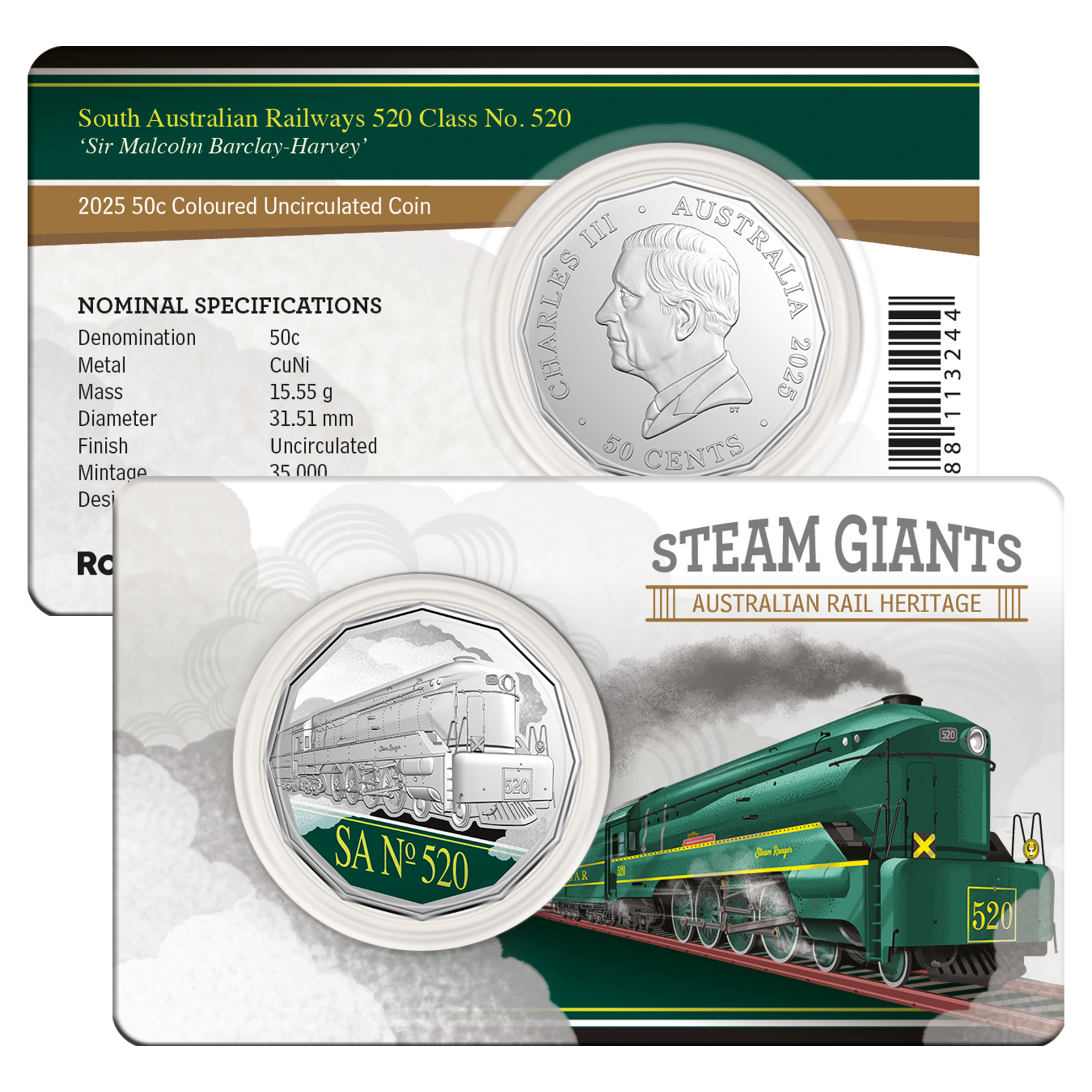 2025 RAM 50c Steam Giants 7 Coin Collection