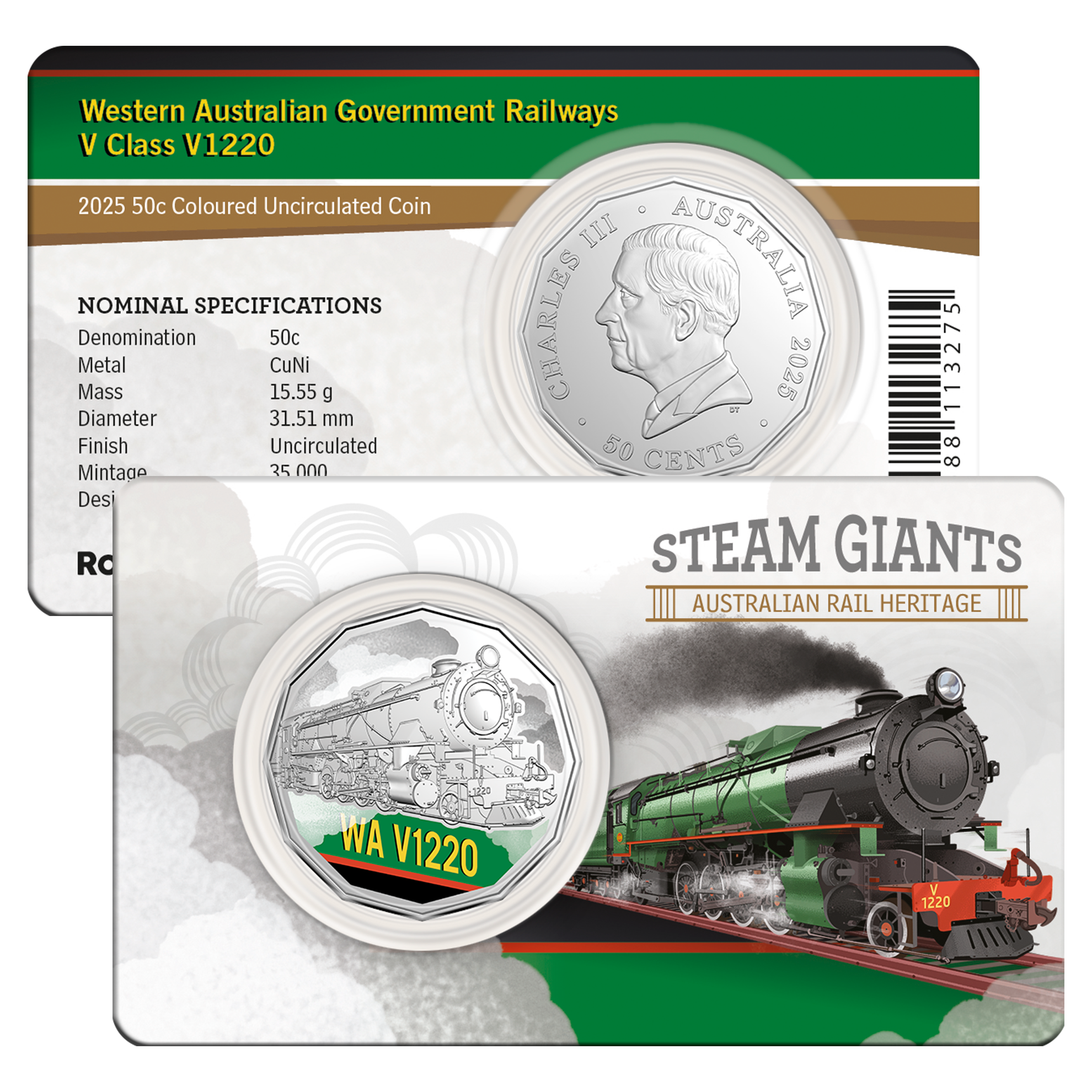 2025 RAM 50c Steam Giants 7 Coin Collection
