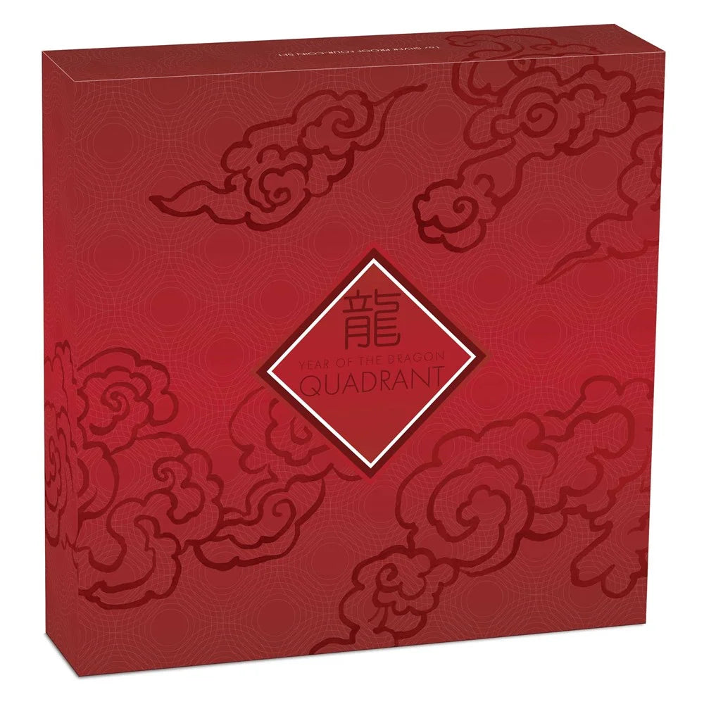 2024 Perth Mint Lunar Dragon Quadrant 1oz Silver Proof Coloured 4 coin set