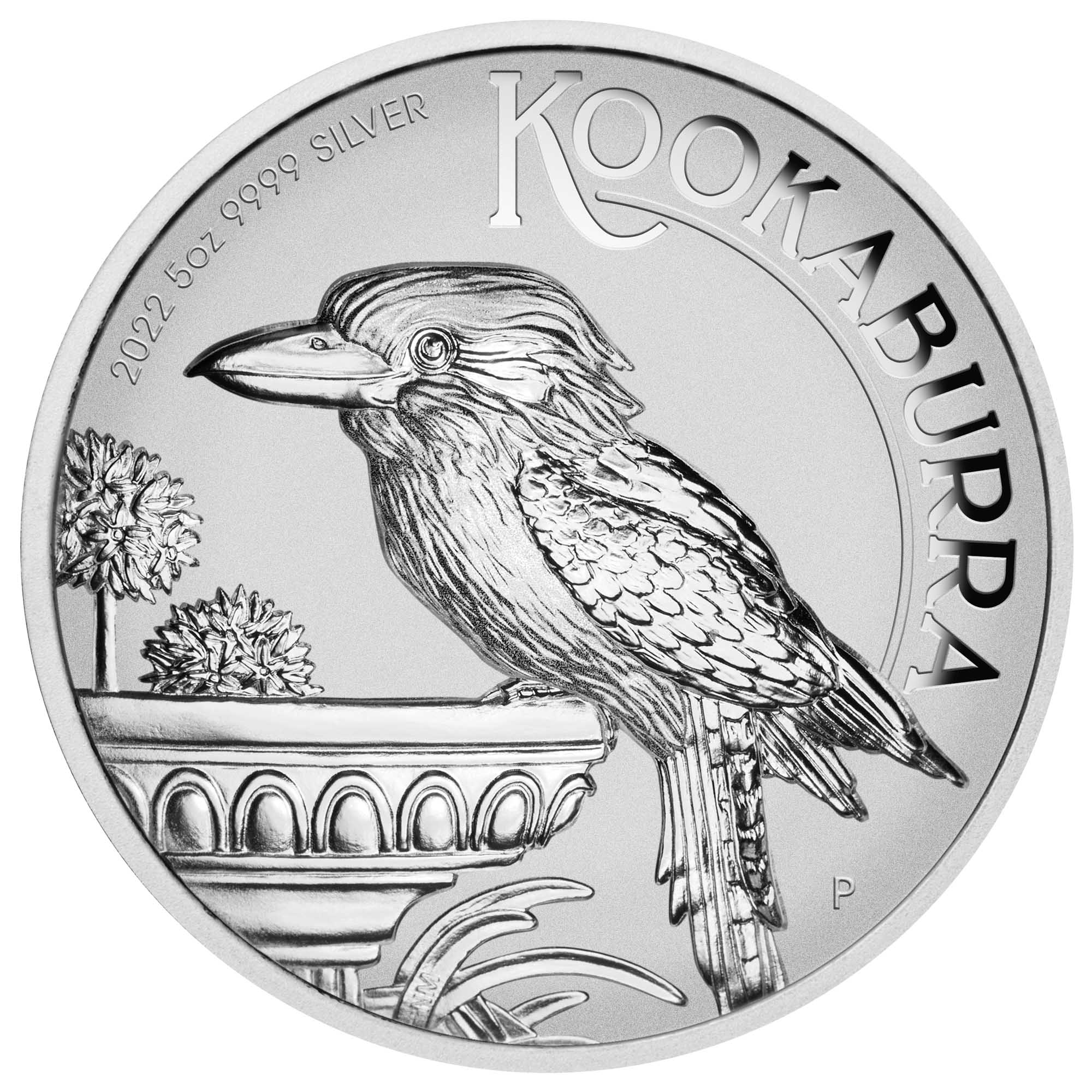 2022 Perth Mint Australian Kookaburra 5oz Silver Incused Coin