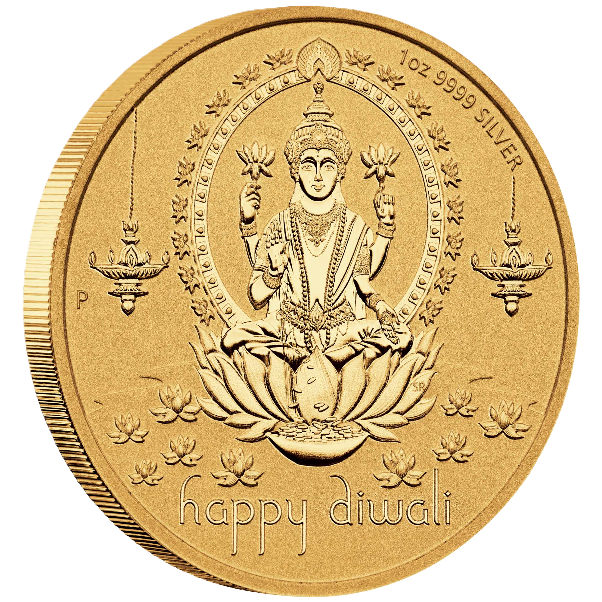 2024 Perth Mint Happy Diwali 1oz Silver Gilded Medallion