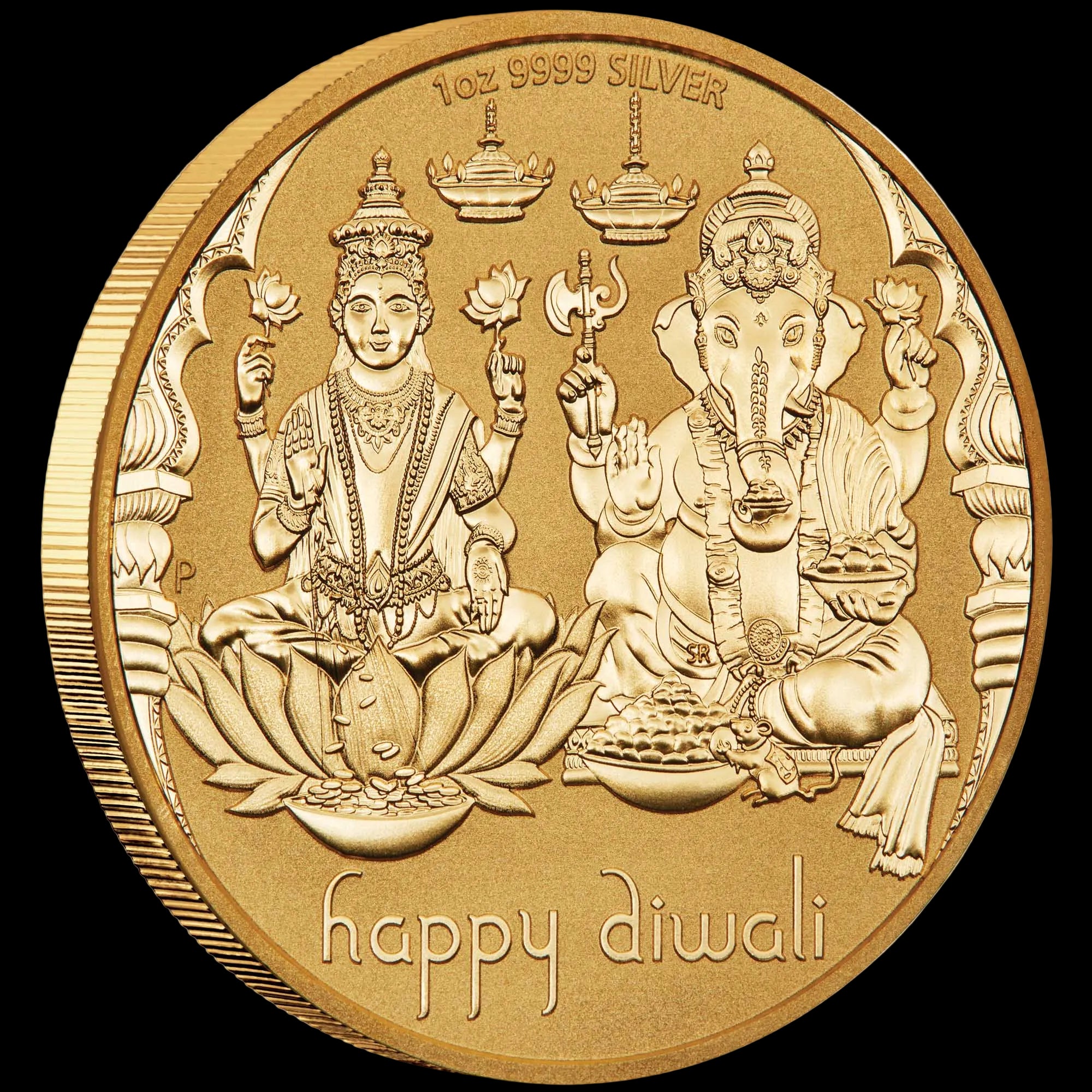 2023 Perth Mint Happy Diwali 1oz Silver Gilded Medallion