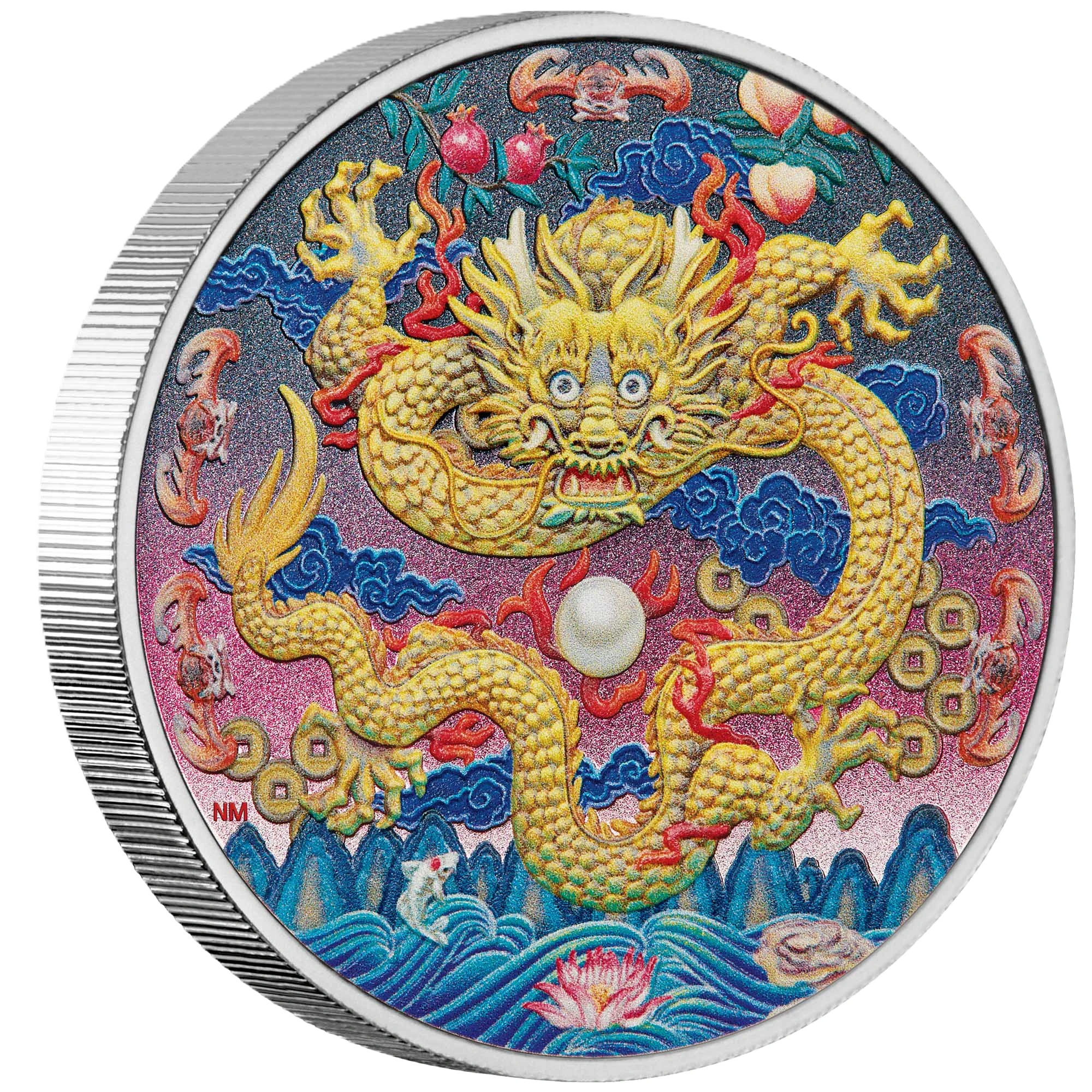 2025 Perth Mint Imperial Golden Dragon 3oz Silver Proof Coloured Coin
