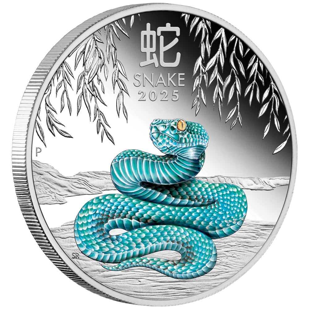 2025 Perth Mint Lunar Snake 1oz Silver Coloured Proof Coin