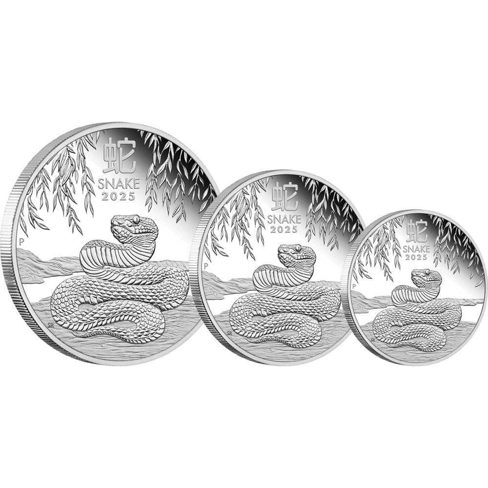 2025 Perth Mint Lunar Snake Silver Proof Three-Coin Set