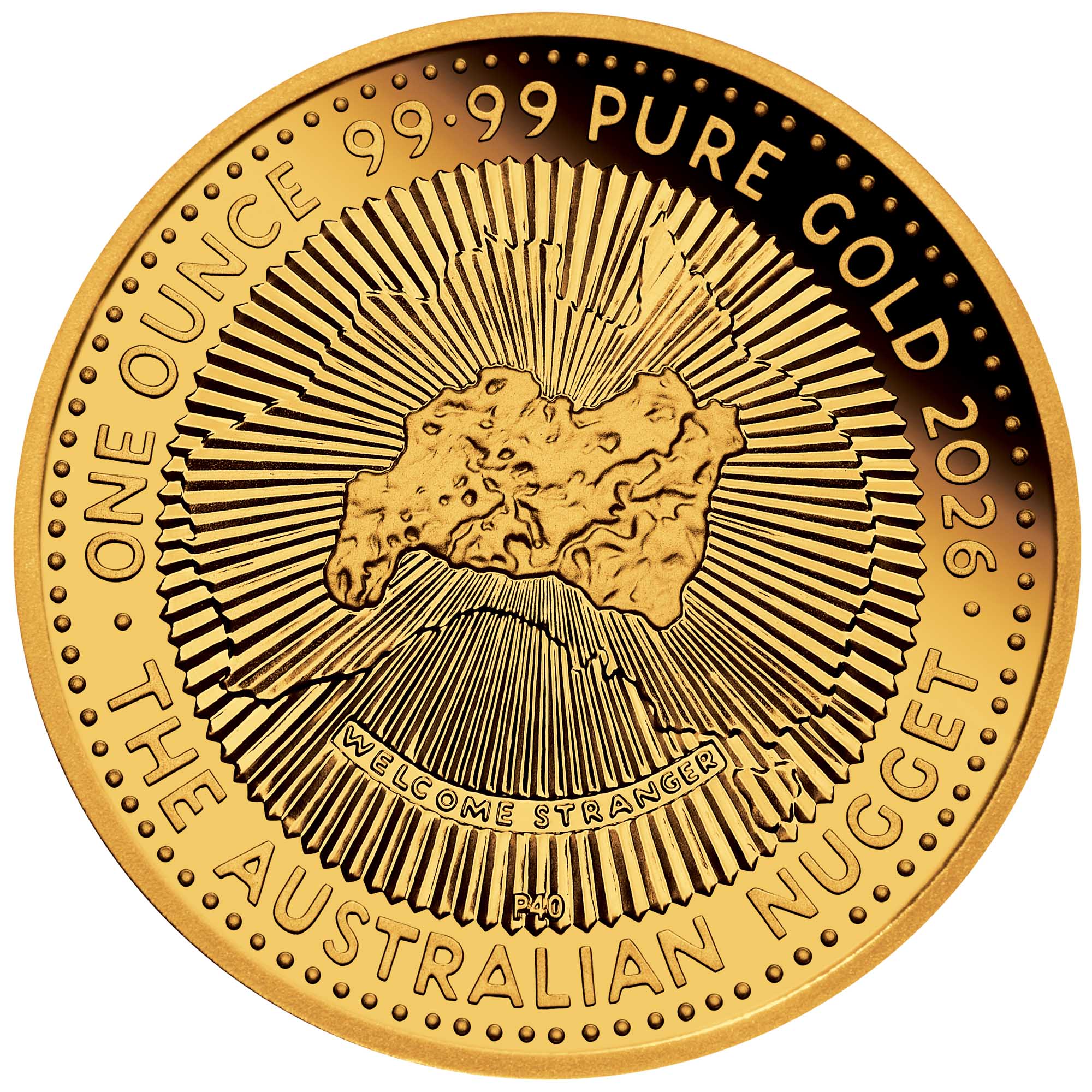 2026 Perth Mint Gold Nugget 40th Anniversary 1oz Gold Proof Coin