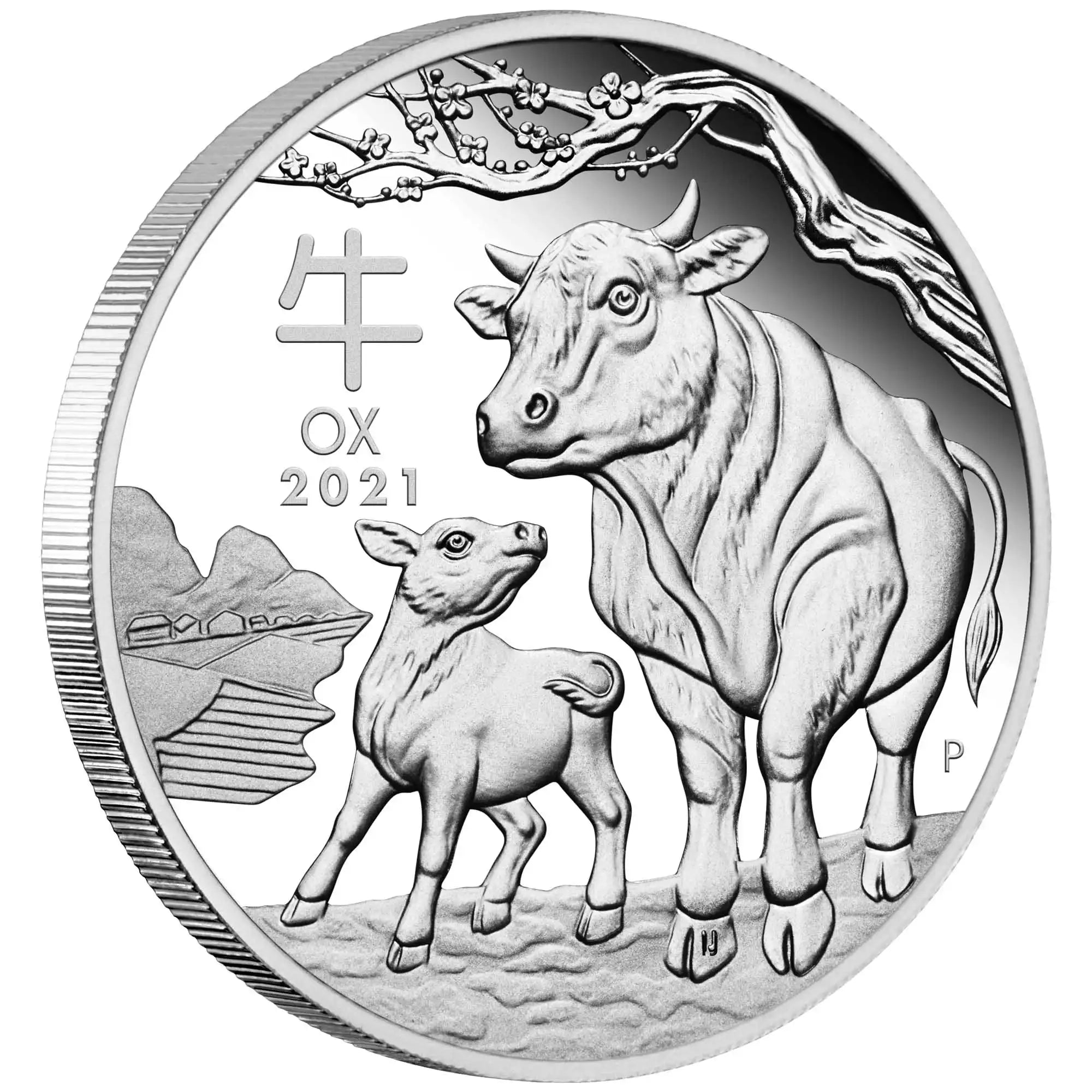 2021 Perth Mint Lunar Ox 1/2oz Silver Proof Coin