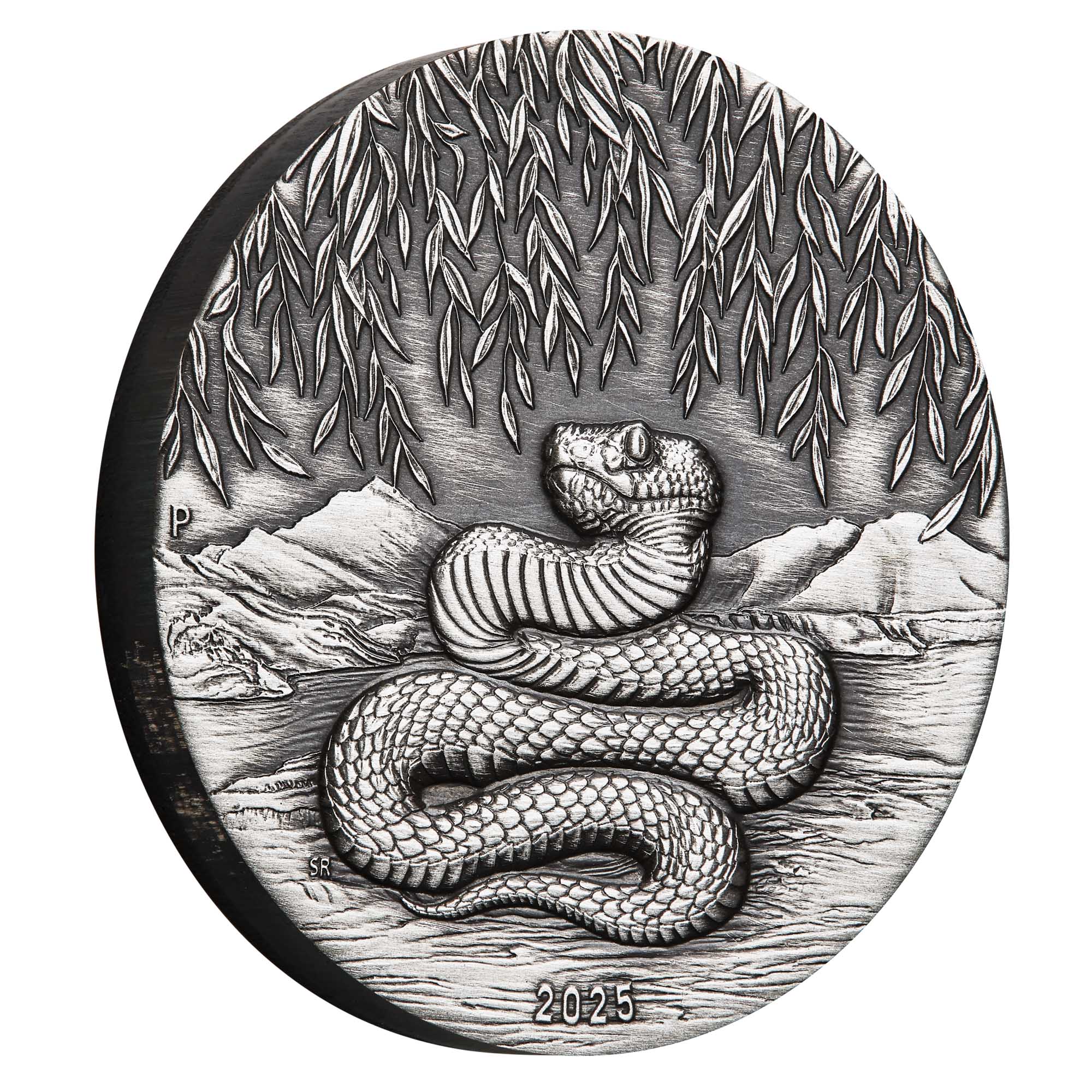 2025 Perth Mint Lunar Snake 2oz Silver Antiqued Coin