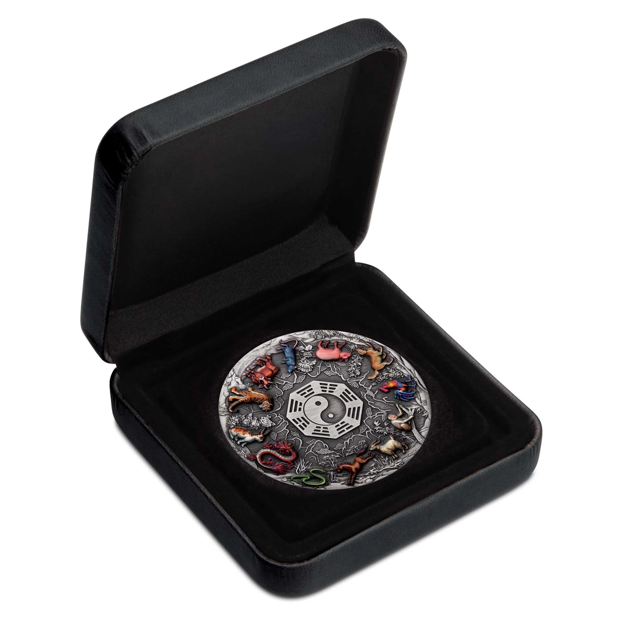 2022 Perth Mint Twelve Lunar Animals 5oz Silver Antiqued Coloured Coin