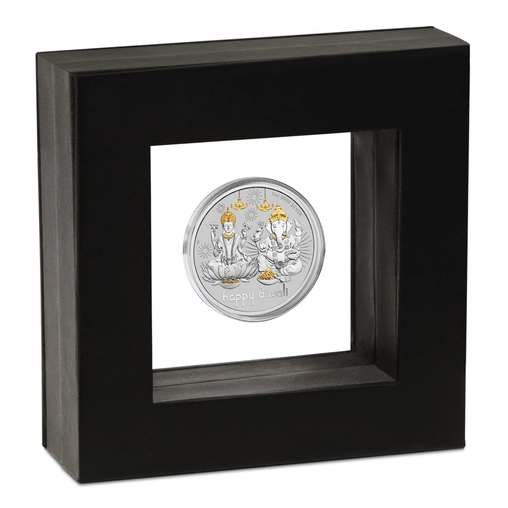 2021 Perth Mint Happy Diwali 1oz Silver Gilded Medallion