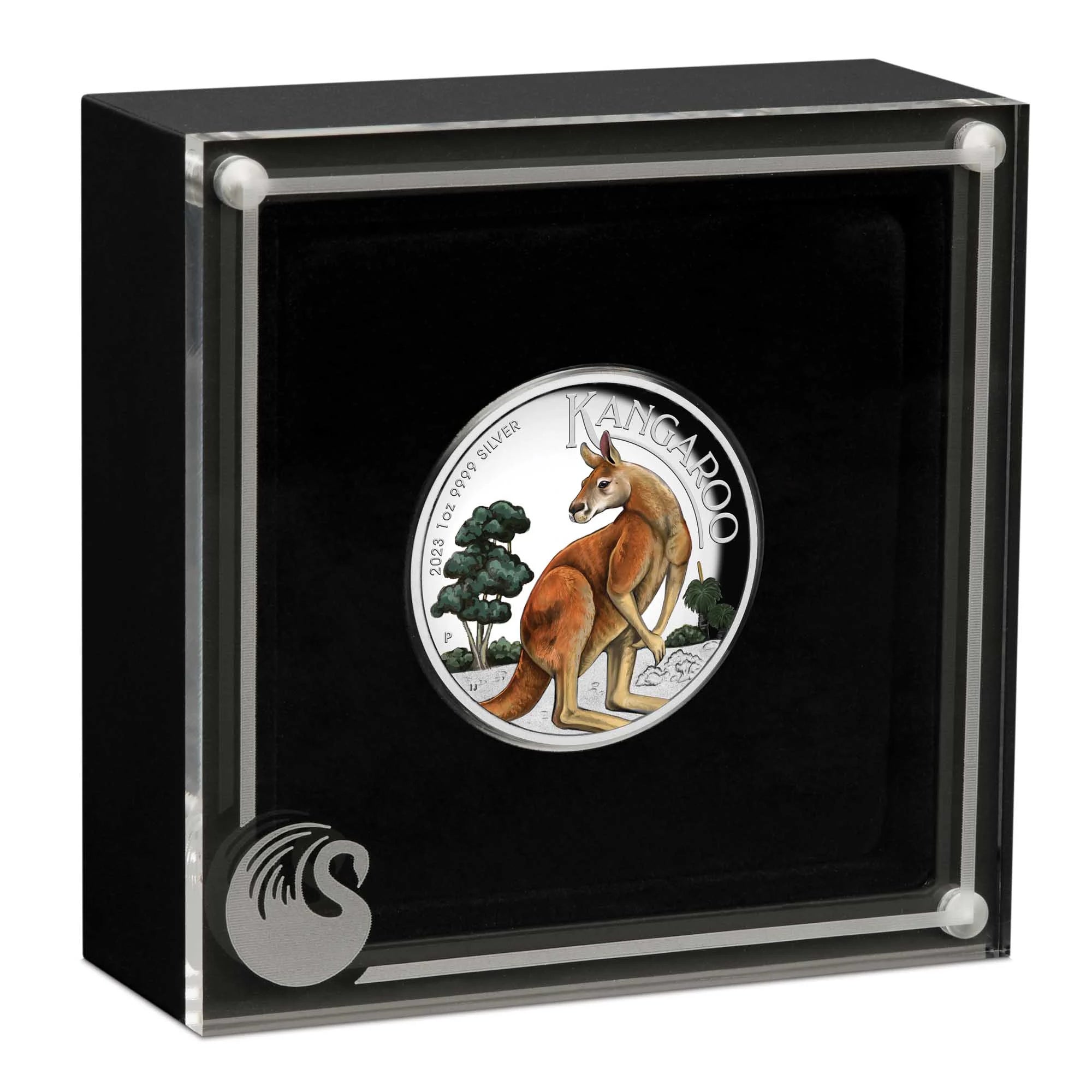 2023 Perth Mint Kangaroo 1oz Silver Coloured Coin