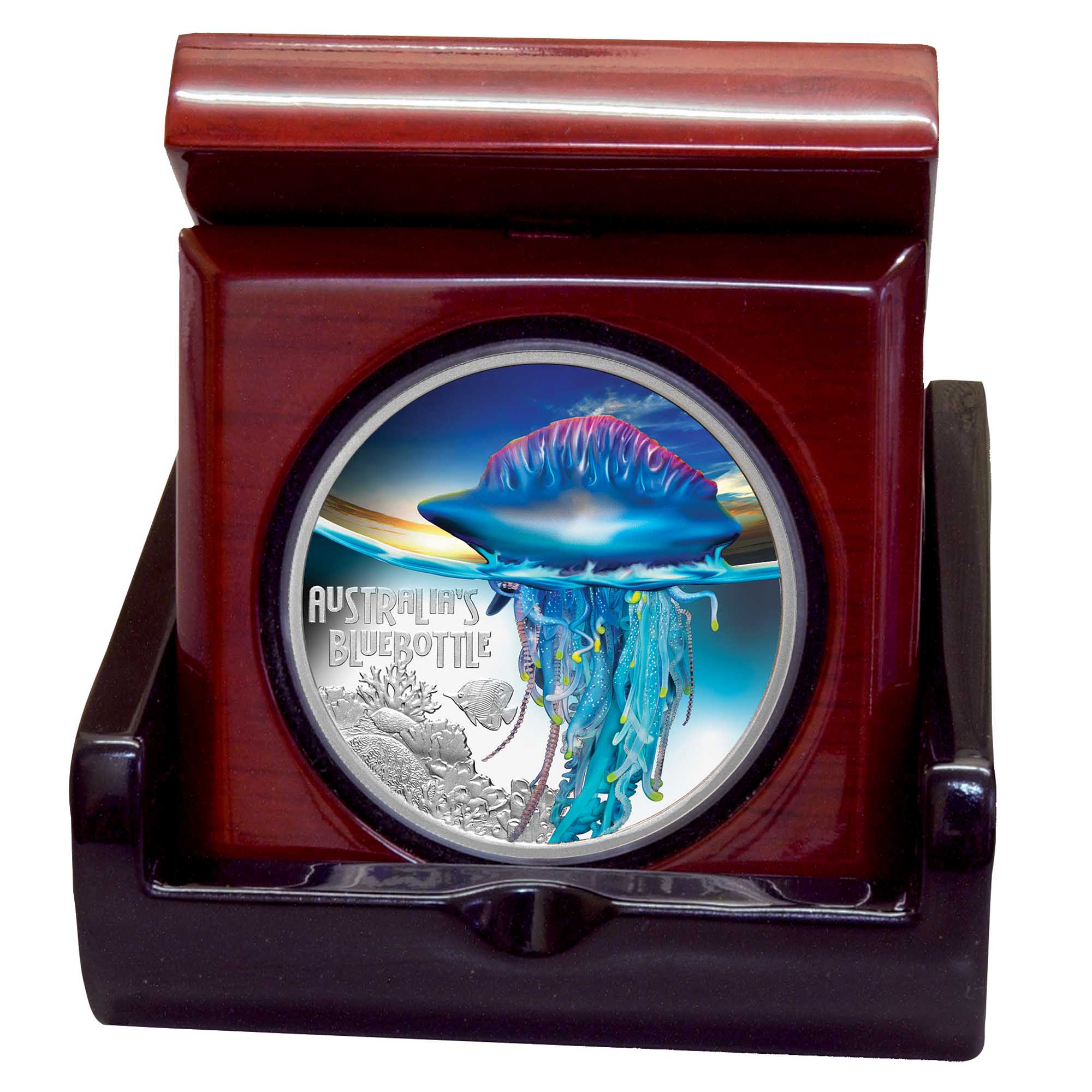 2024 Perth Mint Deadly & Dangerous Bluebottle 1oz Silver Proof Coloured CoinCoin