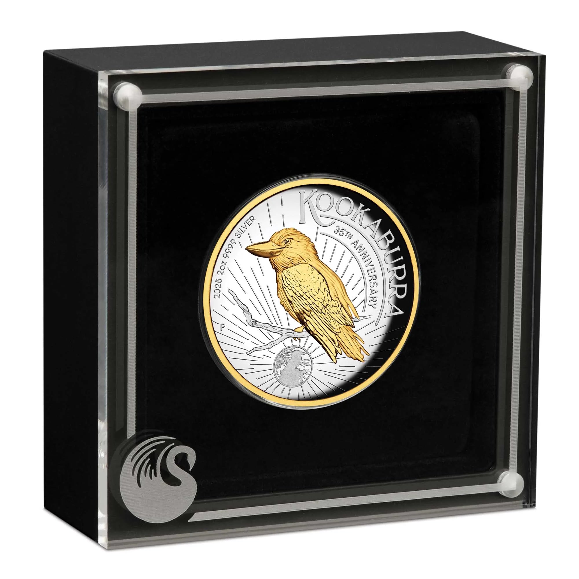 2025 Perth Mint Kookaburra 2oz Silver Proof High Relief Gilded Coin