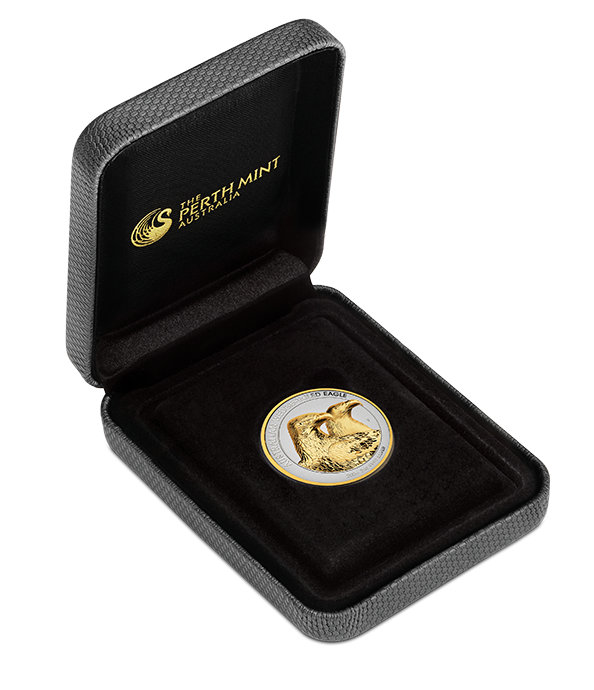 2026 Perth Mint Wedge tailed Eagle 2oz Silver Gilded Coin