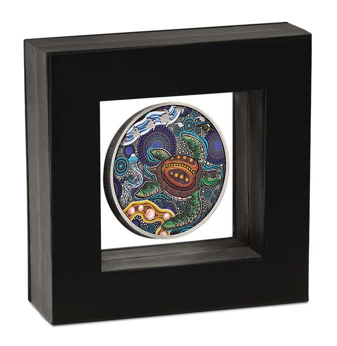 2026 Perth Mint Turtle Yaunati 2oz Silver Antiqued Coloured Coin