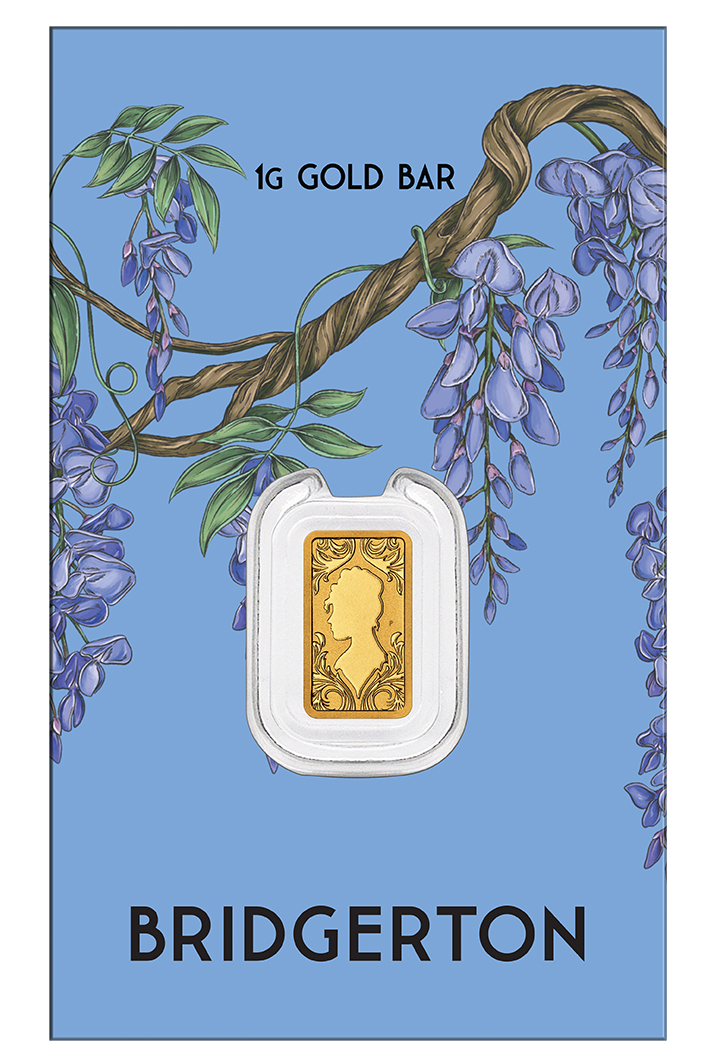 2026 Perth Mint Bridgerton 1g Gold Minted Bar in Card