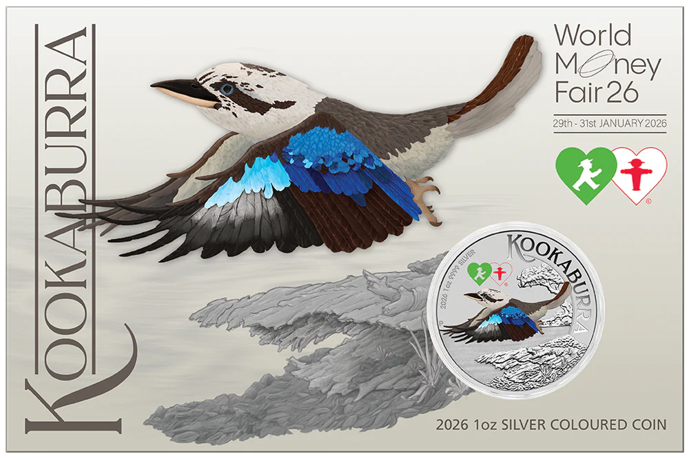 2026 Perth Mint Kookaburra 1oz Silver Coloured Coin