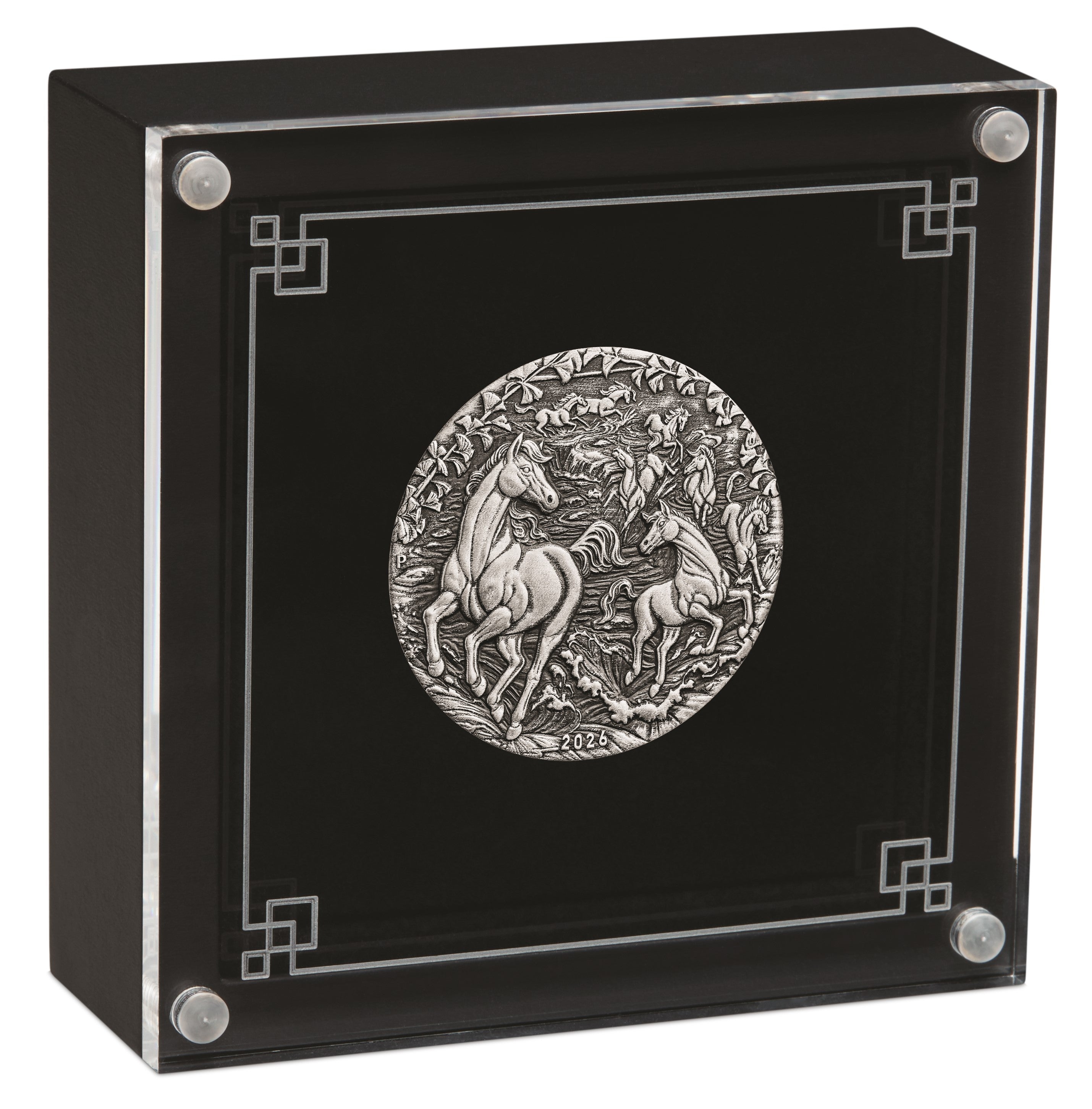 2026 Perth Mint Lunar Horse 2oz Silver Antiqued Coin. Pre-order