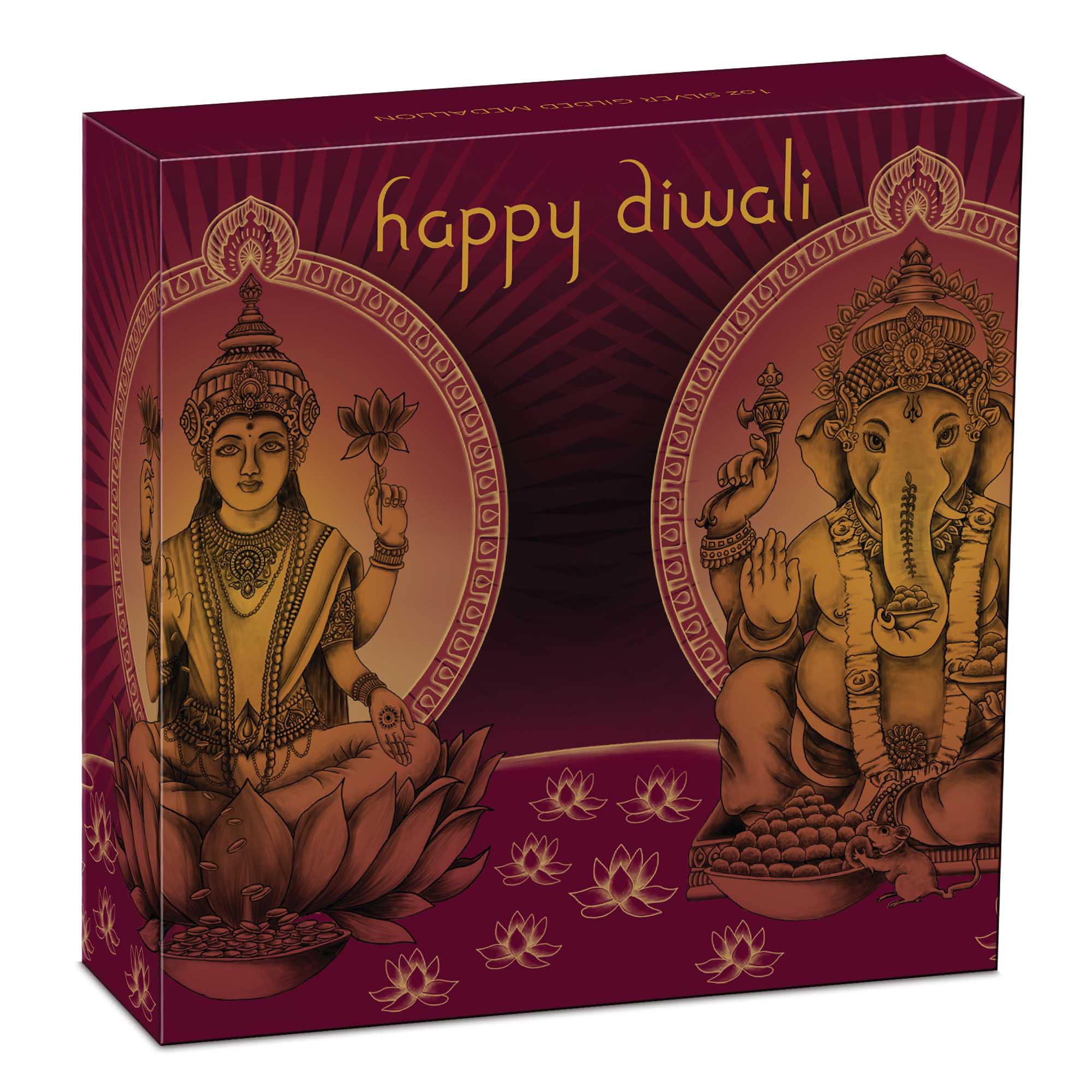 2022 Perth Mint Happy Diwali 1oz Silver Gilded Medallion