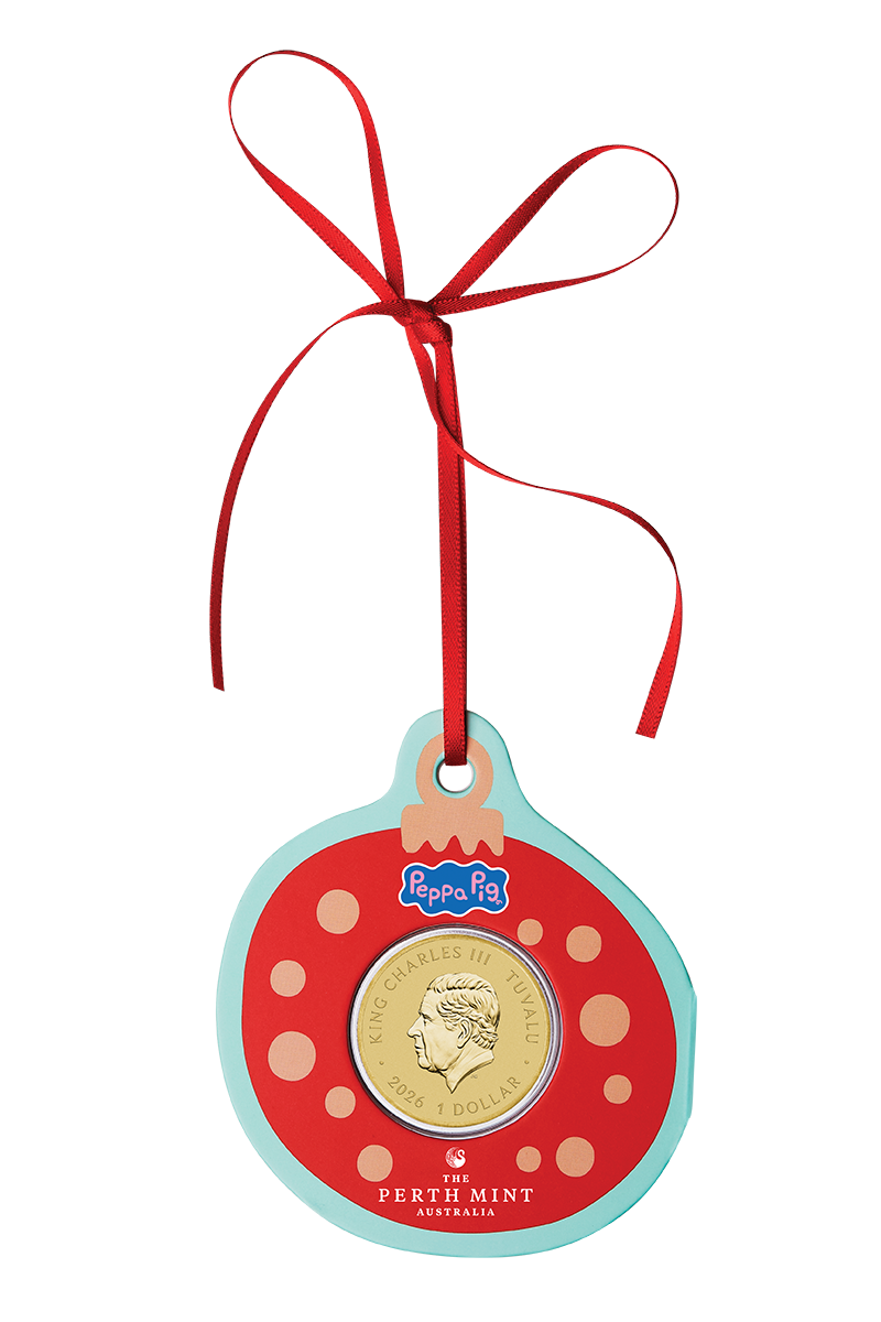 2026 Perth Mint Peppa Pig Christmas Coloured Coin On Card
