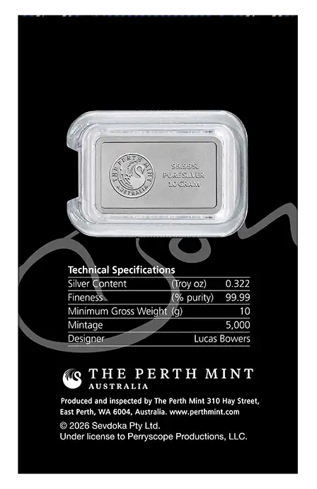2026 Perth Mint Bon Scott 10g Silver Minted Bar