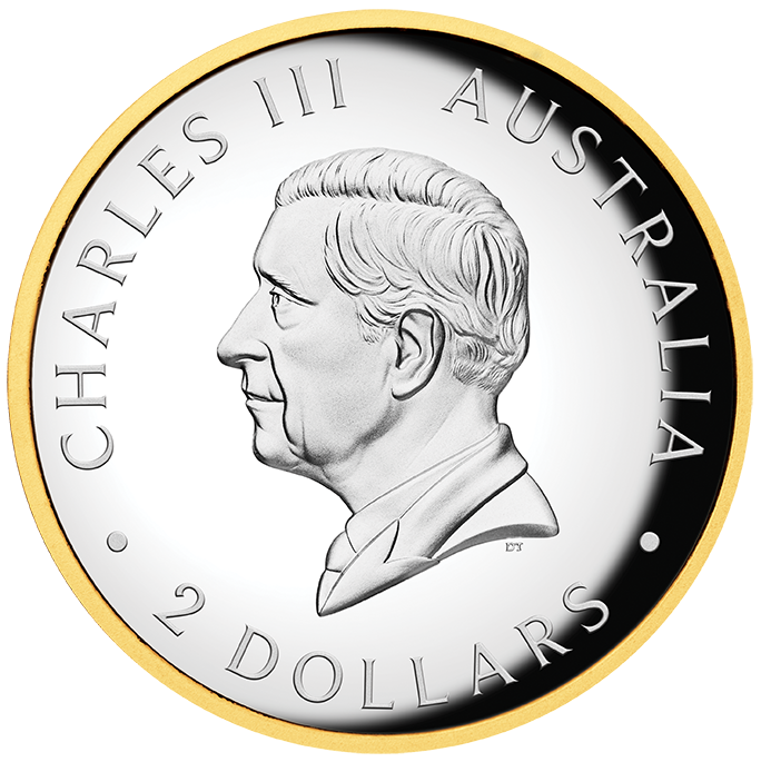2026 Perth Mint Kookaburra 2oz Silver Proof Gilded Coin