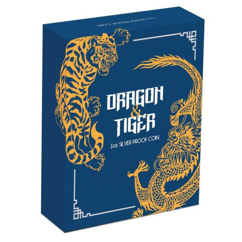 2019 Perth Mint Dragon & Tiger 1oz Silver Proof Coin