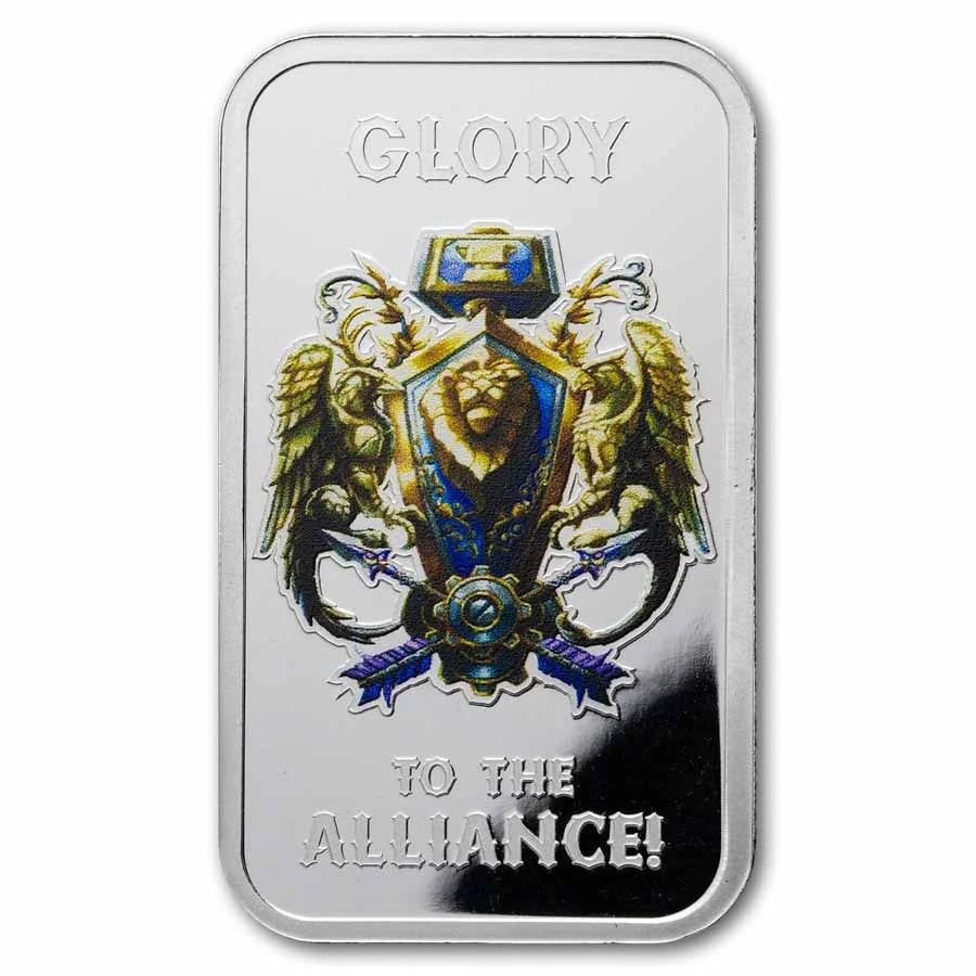 2026 PAMP World of Warcraft Alliance 1oz Silver Proof Coloured Bar
