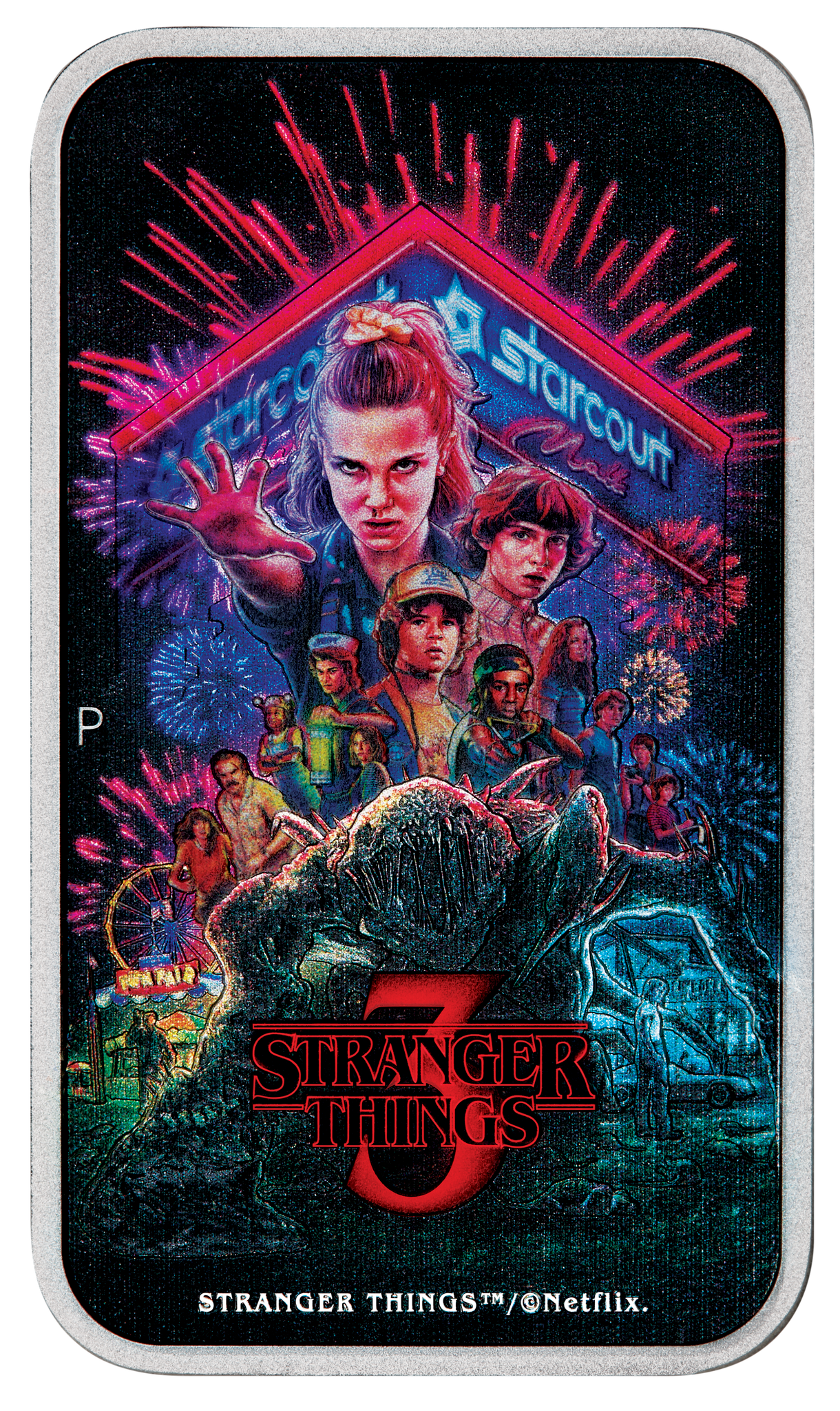 2026 Perth Mint Stranger Things Season 3 1oz Silver Coloured Rectangle Coin