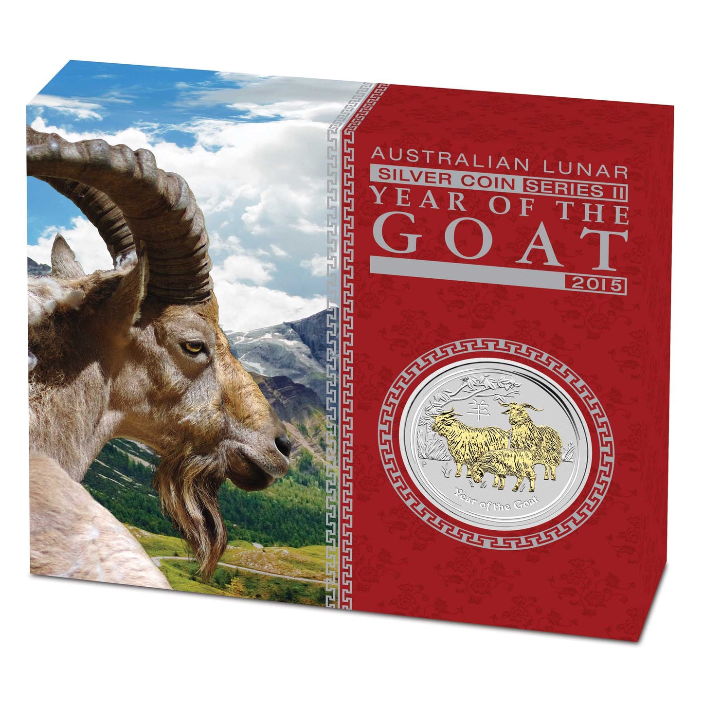 2015 Perth Mint Goat 1oz Silver Gilded Coin