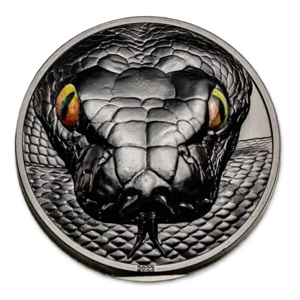 2022 Python Hunters by Night Obsidian Black 2oz Proof Silver Coin