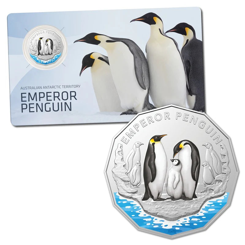2023 Royal Australian Mint Antarctic Territory Emperor Penguin Coloured Coin