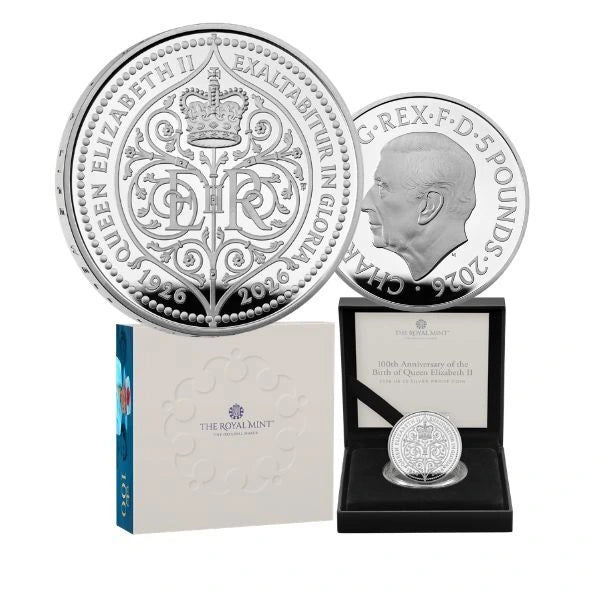 2026 Royal Mint 100th anniversary Birth of Queen Elizabeth Portraits 1oz Silver 2-Coin Collection