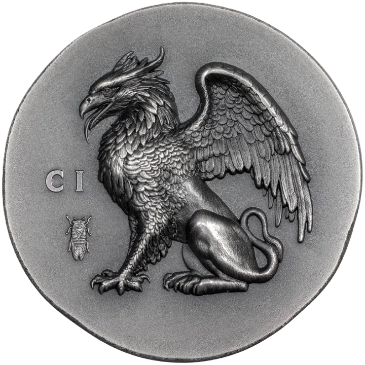 2024 Cook Islands Gryphon Numismatic Icons 1oz Silver Antiqued Coin