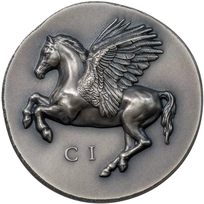 2022 Cook Islands Pegasus 1oz Silver Antique Ultra High Relief Coin