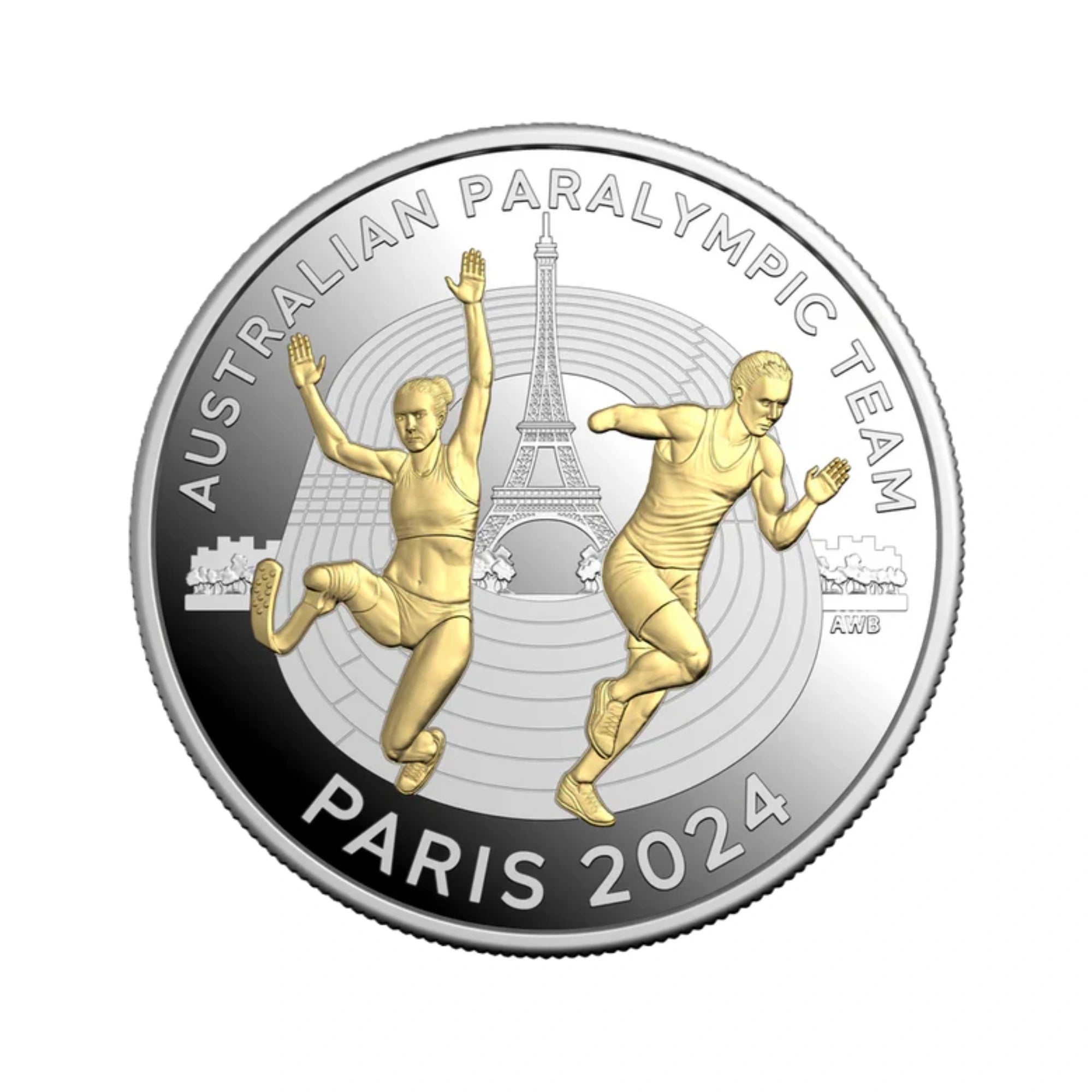 2024 Royal Australian Mint Paralympic team Gold plated silver proof coin