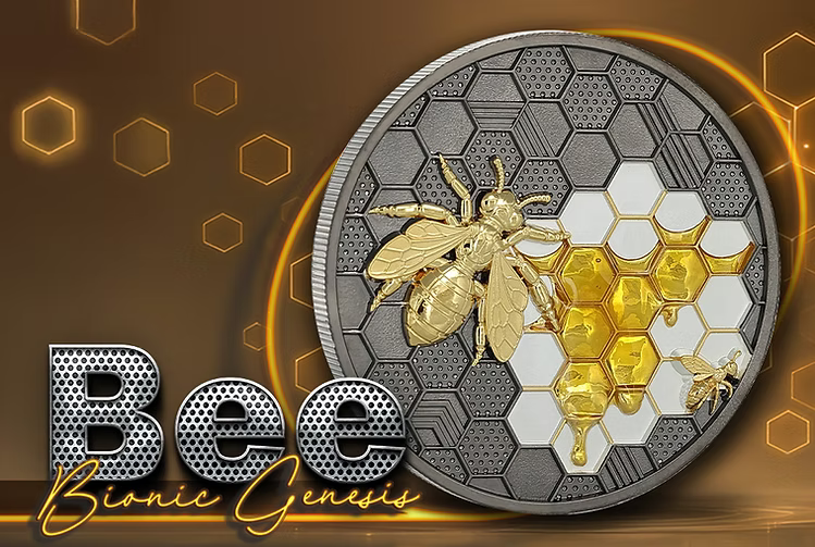 2026 Niue Bionic Genesis BEE 2oz Silver Coloured Proof Coin Pre Order