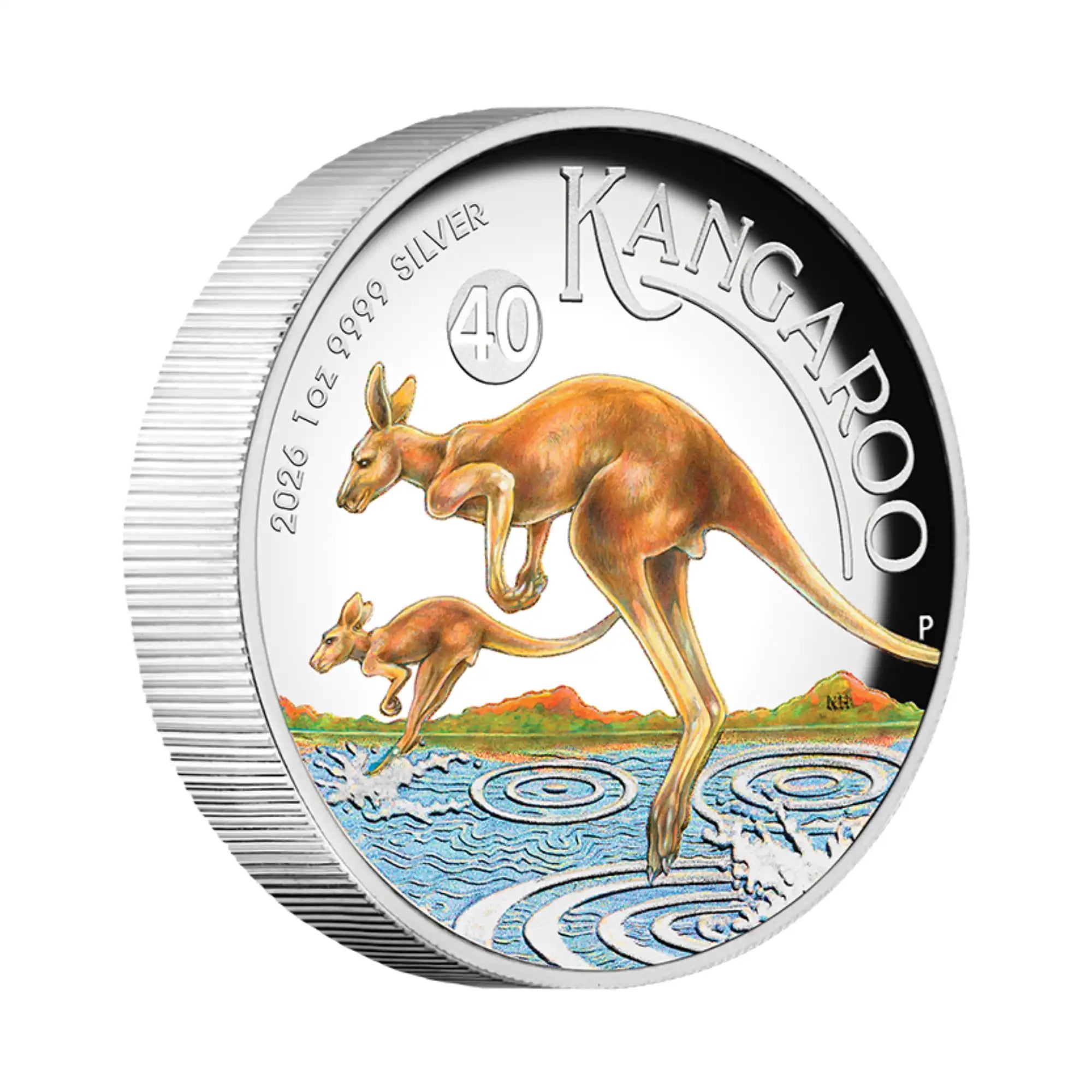 2026 Perth Mint Kangaroo 1oz Silver Coloured Proof HR Coin