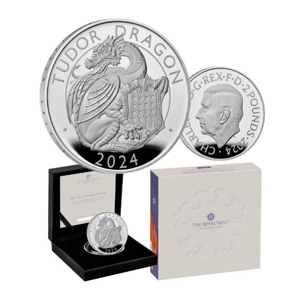 2024 Royal Mint Tudor Beasts Tudor Dragon 1oz Silver Proof Coin
