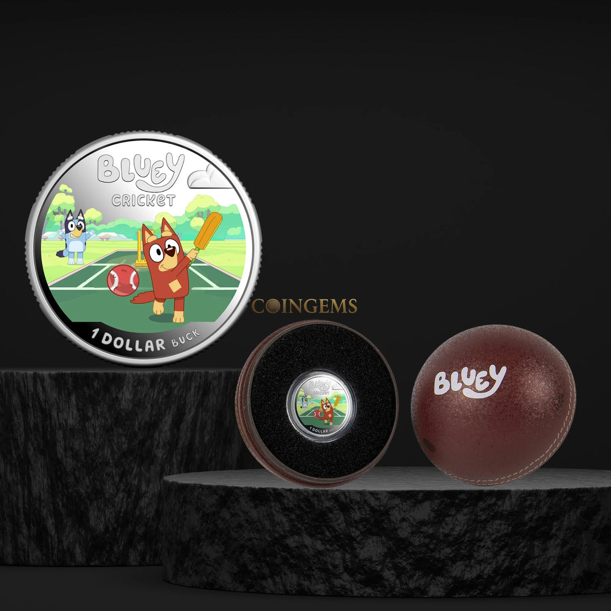 2027 Royal Australian Mint Bluey Cricket $1 Silver Coloured Proof Coin