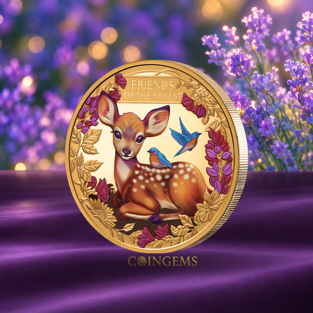 2026 Niue Friends of the Forest Fawn 1oz Gold Proof Coloured Coin