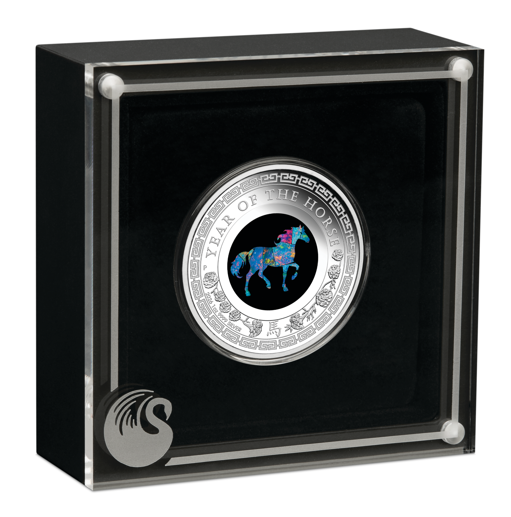 2026 Perth Mint Opal Lunar Horse 1oz silver proof coin