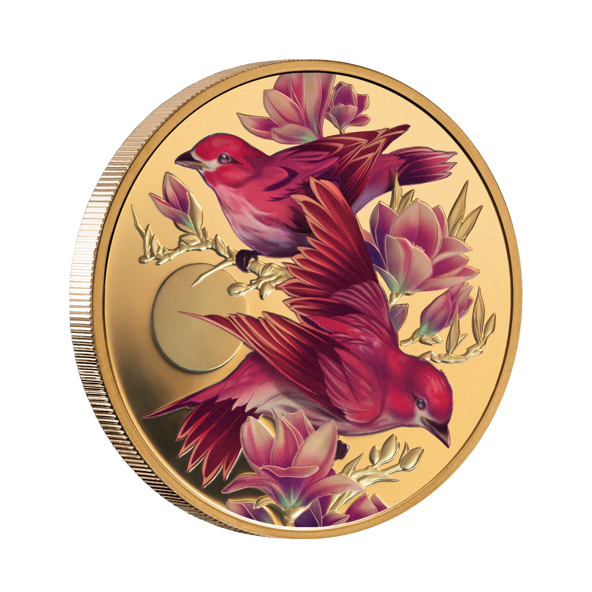 2026 Niue Birds of Beauty Purple Finch & Magnolias 1oz Gold Proof Coin