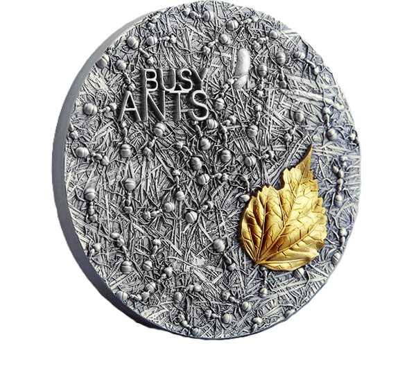 2022 Ghana Busy Ants 2oz Silver Antique Finish Coin